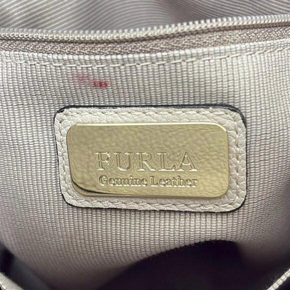 FURLA - Pink Beige Leather Handbag - Picture 8 of 9